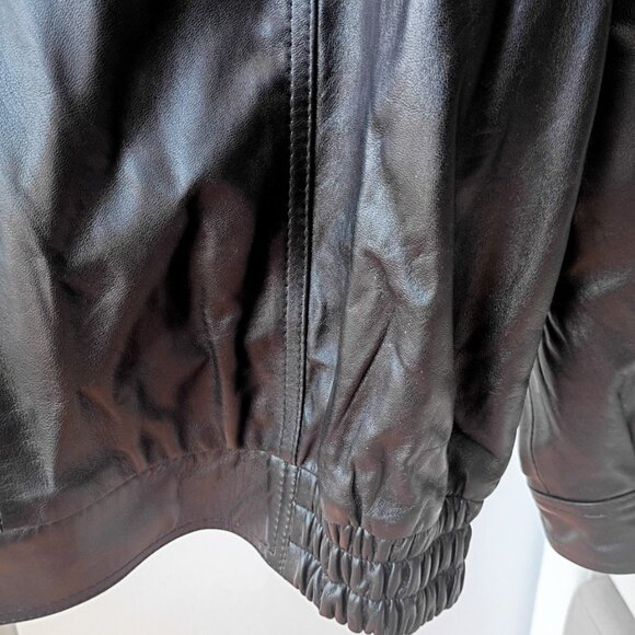 Silky Leather Men's Genuine Black Leather Bomber Jacket | EU 50 - Picture 5 of 14